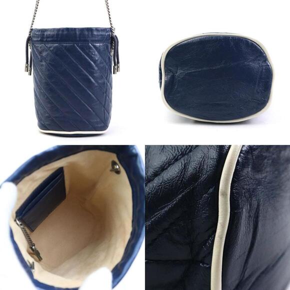 GUCCI Blue Leather GG Marmont Shoulder Bag - Picture 3 of 5